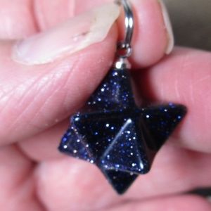 Jewelry - 1682 Blue goldstone mini merkaba pendant necklace Jewelry - 1682 Blue goldstone mini merkaba pendant necklace